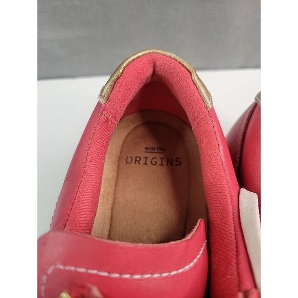 Earth Origins Etta Womens Red Leather Comfort Shoes Sneakers Sz 9.5 Zipper EUC! - Picture 13 of 16